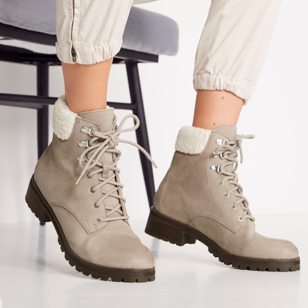Aldo Jollyra Beige Sherpa/Winter Combat Boots